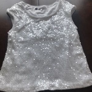 Sequin white tank